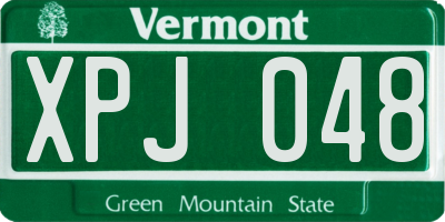 VT license plate XPJ048