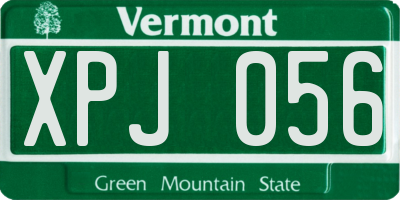 VT license plate XPJ056