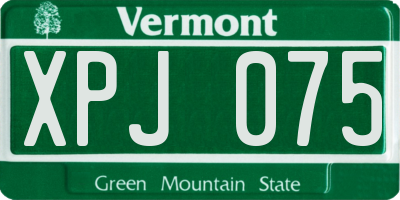 VT license plate XPJ075