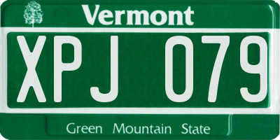 VT license plate XPJ079
