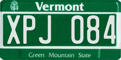 VT license plate XPJ084