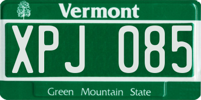 VT license plate XPJ085