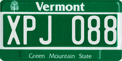 VT license plate XPJ088
