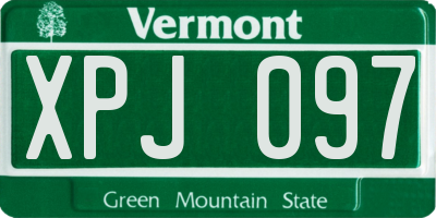 VT license plate XPJ097