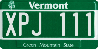 VT license plate XPJ111