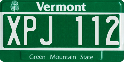 VT license plate XPJ112