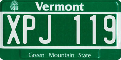VT license plate XPJ119