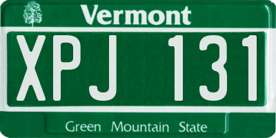 VT license plate XPJ131