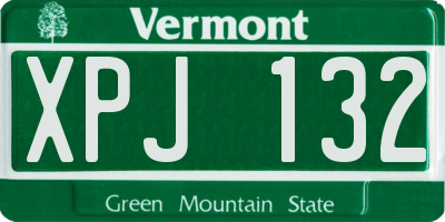 VT license plate XPJ132
