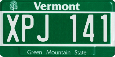 VT license plate XPJ141