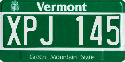 VT license plate XPJ145