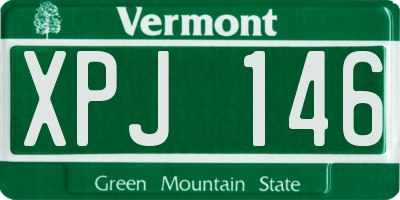 VT license plate XPJ146