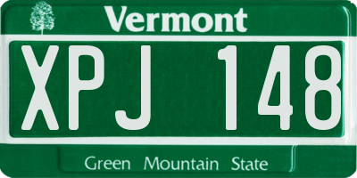 VT license plate XPJ148