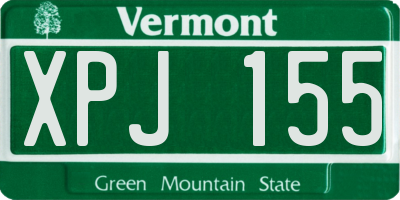 VT license plate XPJ155