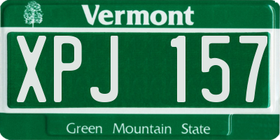 VT license plate XPJ157