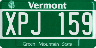 VT license plate XPJ159