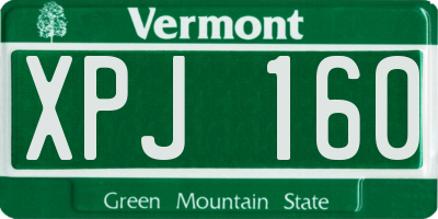 VT license plate XPJ160
