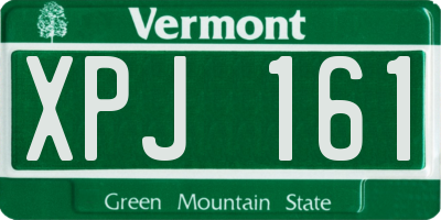 VT license plate XPJ161