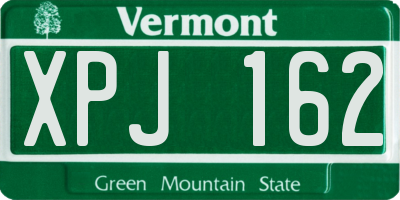 VT license plate XPJ162