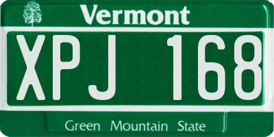 VT license plate XPJ168