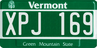 VT license plate XPJ169