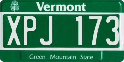 VT license plate XPJ173