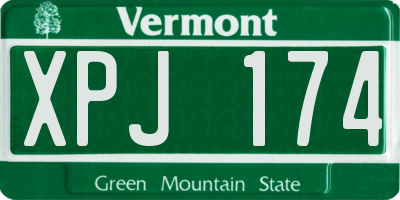 VT license plate XPJ174