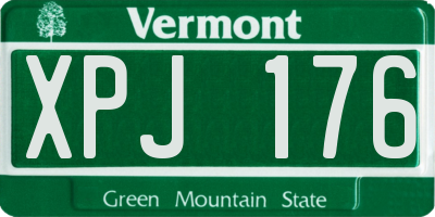 VT license plate XPJ176