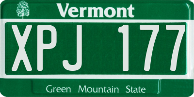 VT license plate XPJ177