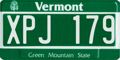 VT license plate XPJ179