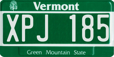 VT license plate XPJ185