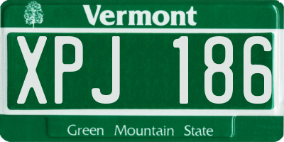 VT license plate XPJ186