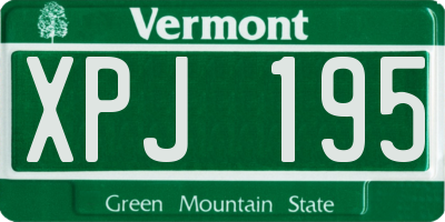 VT license plate XPJ195