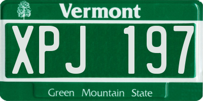 VT license plate XPJ197