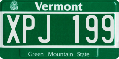 VT license plate XPJ199