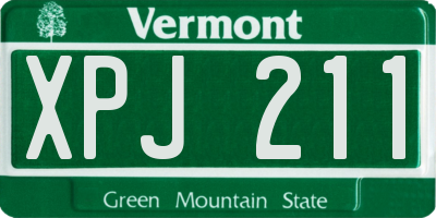 VT license plate XPJ211