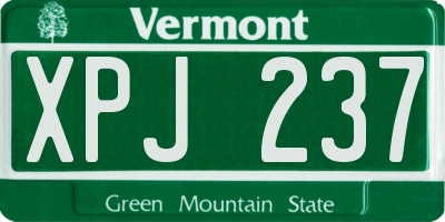 VT license plate XPJ237