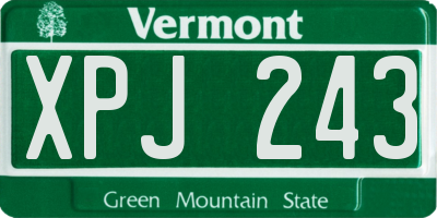 VT license plate XPJ243