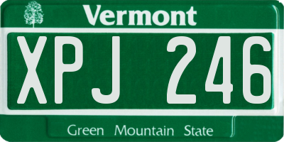 VT license plate XPJ246