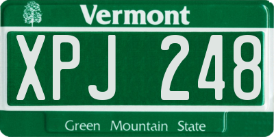 VT license plate XPJ248
