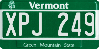 VT license plate XPJ249