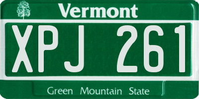 VT license plate XPJ261