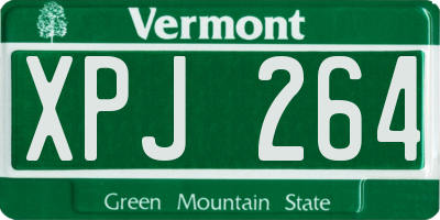 VT license plate XPJ264