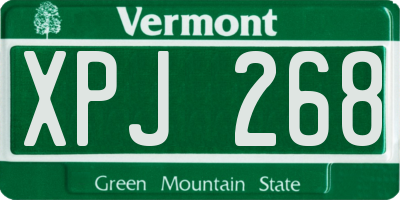 VT license plate XPJ268