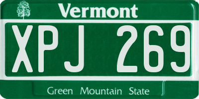 VT license plate XPJ269