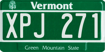 VT license plate XPJ271