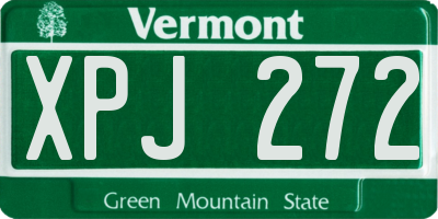 VT license plate XPJ272