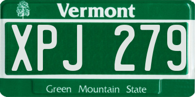 VT license plate XPJ279