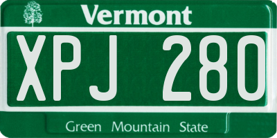VT license plate XPJ280