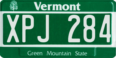VT license plate XPJ284